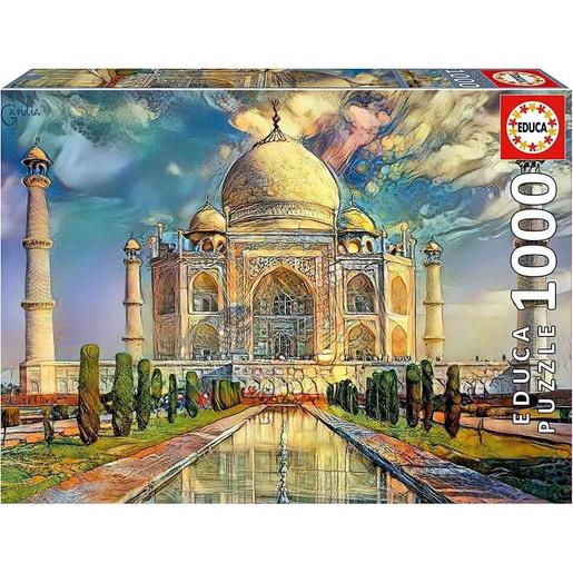 Educa Borras - Puzzle 1000 peças Taj Mahal com cola Fix para montagem e pendurar ㅤ