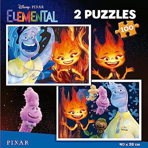 Educa Borras - Educa - Conjunto de 2 quebra-cabeças para crianças com 100 peças cada com imagens Elementares | Medidas: 40 x 28 cm. Recomendado para crianças a partir de 6 anos (19734) ㅤ