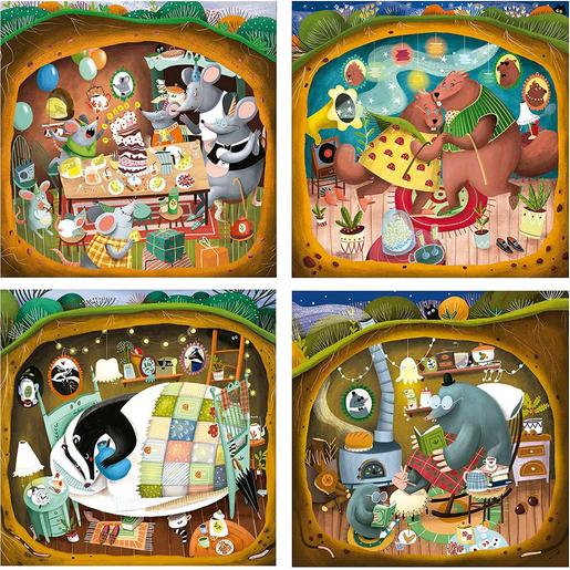 Set de puzzles infantiles progresivos: cuentos del bosque, 12-25 piezas ㅤ