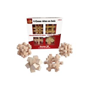 Puzzle 3D - Pack 4 Quebra-cabeças em Madeira